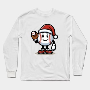 Retro Baseball ball, Merry Christmas Long Sleeve T-Shirt